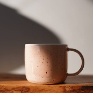 Handmade stoneware mug ceramic mug medium handmade mug pottery mug stoneware mug tea cup coffee mug pink turquoise image 3