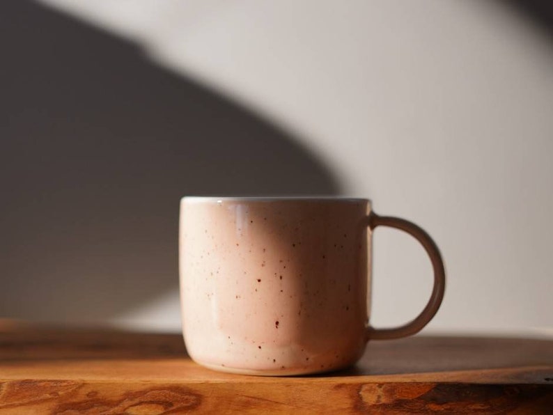 Handmade stoneware mug ceramic mug medium handmade mug pottery mug stoneware mug tea cup coffee mug pink turquoise image 3