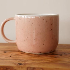 Handmade stoneware mug ceramic mug medium handmade mug pottery mug stoneware mug tea cup coffee mug pink turquoise image 4