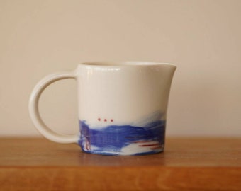 Handmade porcelain milk jug, small