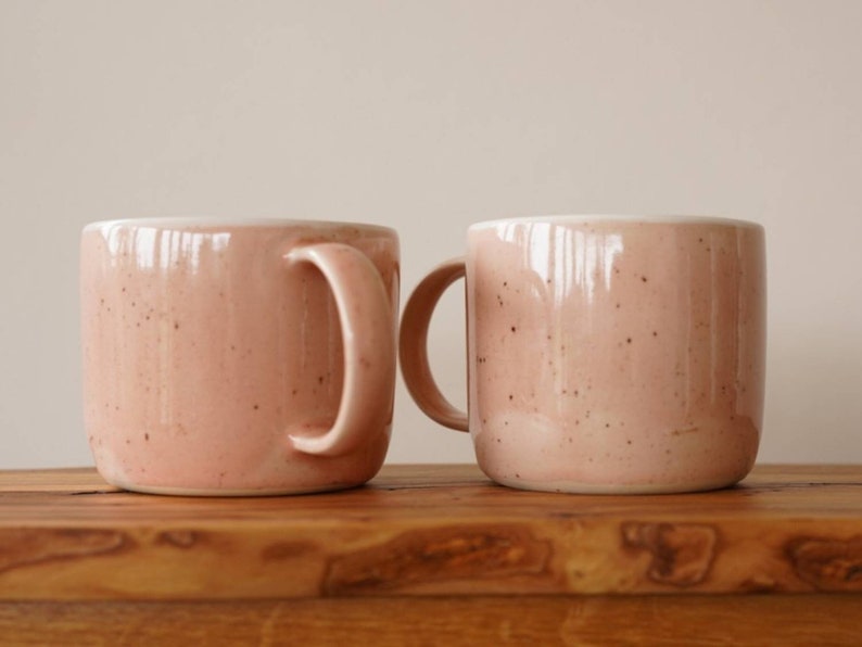 Handmade stoneware mug ceramic mug medium handmade mug pottery mug stoneware mug tea cup coffee mug pink turquoise image 2