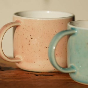 Handmade stoneware mug ceramic mug medium handmade mug pottery mug stoneware mug tea cup coffee mug pink turquoise image 7