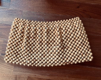 Josef wood bead clutch Vintage 1960’s