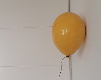 Yellow Ceramic Balloon Sculpture, Pottery Wall Art, Kids Room Decor, Contemporary Wall Sculpture, Yellow Wall Hanging, Pottery Lover Gift