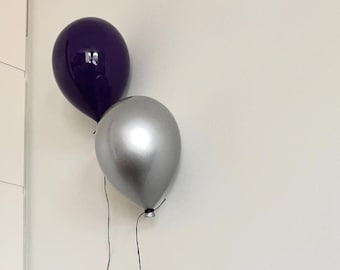 Scultura a forma di palloncino in ceramica argentata, arte moderna da parete, installazione a parete o soffitto, decorazione per la casa da appendere