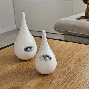 Ceramic Sculpture, Decorative Drop Art Sculpture, Good Eye Ceramic Sculpture, Ceramic Fine Art, Bookshelf Display, Christmas Gift Ideas