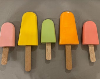 Colorful Ceramic Popsicle Wall Art, Popsicle Wall Hanging, Modern Pop Art Sculpture, Baby Room, Kitchen Wall Decor, Office Wall Hanging