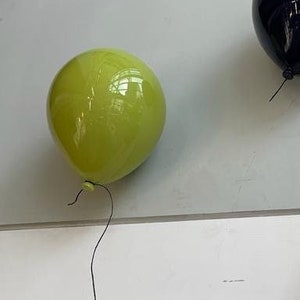 Ceramic Balloon, Decorative Balloon, Wall Balloon, Lime Green Balloon Sculpture, Big Balloon Wall Hanging, Pottery Art, Size: 7.8 x 11.8&quot;