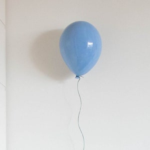 Sky Blue Ceramic Balloon Wall Art, Wall Sculpture, Interior Design, Modern Pop Art Sculpture, Living Room, Nursery Room Decor