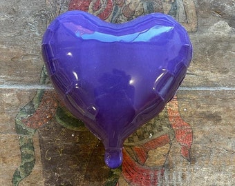 Purple Heart Balloon Sculpture, Ceramic Balloon, Purple Decor, Sculpture Wall Hanging, Art Installation, Pop Art Wall Art, Gift for Wife