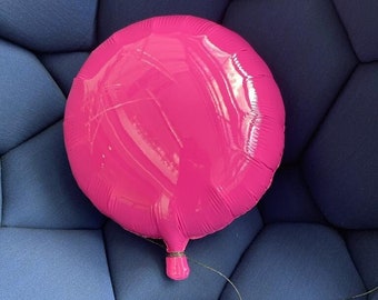 Pop Art Wall Hanging, Magenta Pink Ceramic Helium Balloon, Nursery Wall Art, Girls Room Decor, Ceramic Sculpture, Fine Art Ceramics