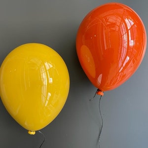 High Gloss Wall Decor, Colorful Wall Art, Orange Ceramic Balloon, Luxury Wall Art, Orange Wall Art, Playful Kids Room Decor, Wall Decoration