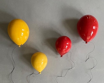 Ceramic Balloon Wall Sculpture, Modern Home Decor
