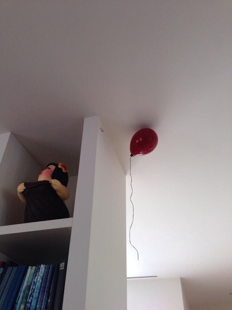 Ceiling Decor, Pop Art Sculpture, Red Ceramic Balloon, Ceiling Installation, Interior Design, Ceramic Wall Art Sculpture, Luxury Fine Art