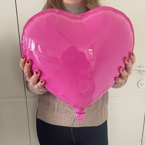 Magenta Heart Balloon, Pop Art Decor, Large Heart Balloon Ceramic Sculpture, contemporary Decor, Luxury Wall Art Sculpture,Interior Designer