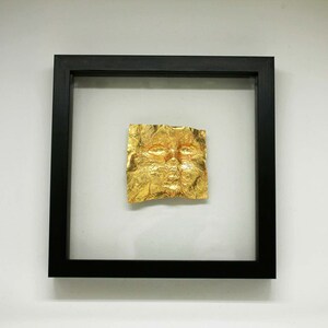 Modern konst, unik skulptur av guldöron, biennalkonst, inredningsarkitekt, Dana Bloom originalkonst, anländer inramad bild 6
