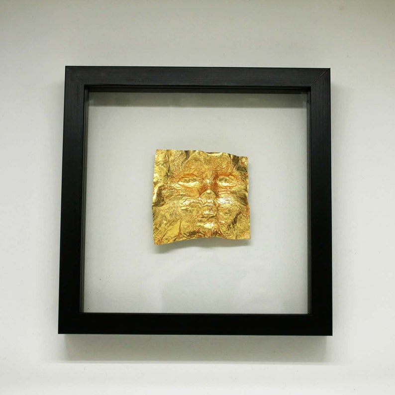 Modern konst, unik skulptur av guldöron, biennalkonst, inredningsarkitekt, Dana Bloom originalkonst, anländer inramad bild 6
