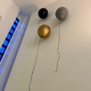 Ceramic Balloon Wall Sculpture, Aqua Green Glossy Clay Art image 8