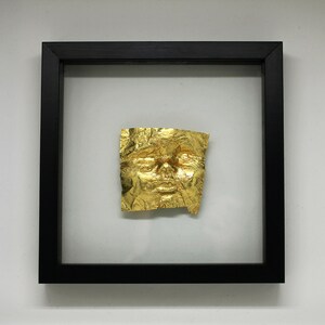 Modern konst, unik skulptur av guldöron, biennalkonst, inredningsarkitekt, Dana Bloom originalkonst, anländer inramad bild 5