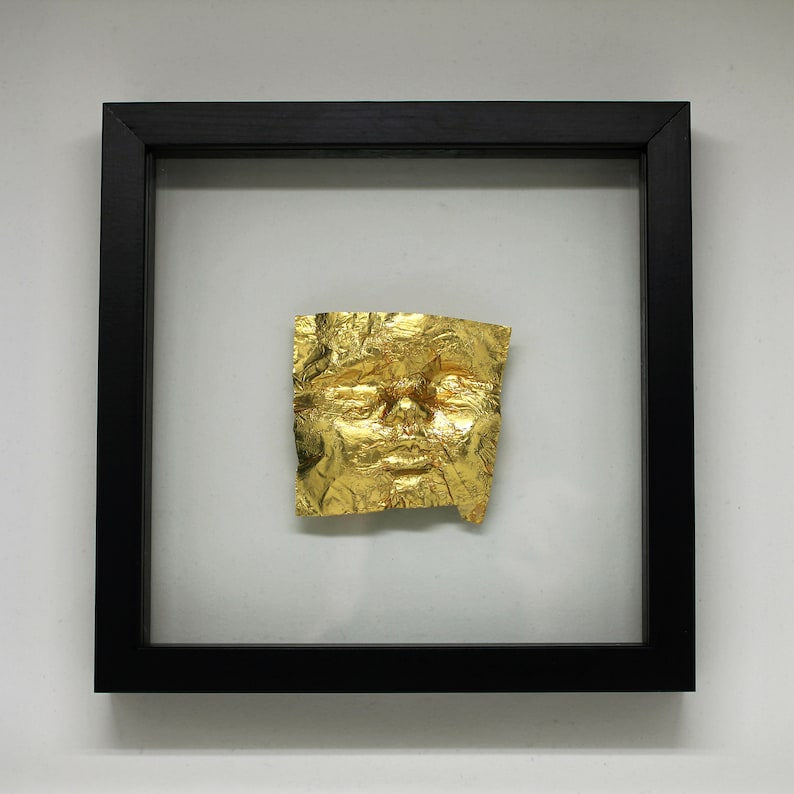 Modern konst, unik skulptur av guldöron, biennalkonst, inredningsarkitekt, Dana Bloom originalkonst, anländer inramad bild 5