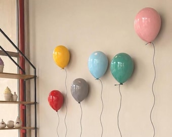 4 Large Ceramic Balloon Sculptures -Select from Color options