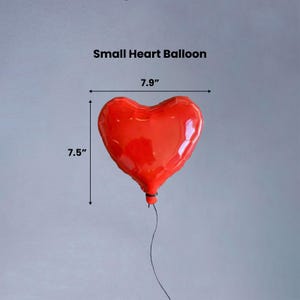 Lila keramische hartballonsculptuur, kunst aan de muur kinderkamer, decoratie babymeisje afbeelding 7