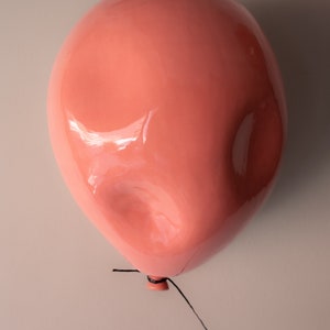 Ceramic Deflated Balloon Sculpture, Small Pink Ceramic Balloon, Sculpture Wall Hanging, Ceiling Installation, Unique Pop Art Sculpture