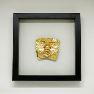 Modern konst, unik skulptur av guldöron, biennalkonst, inredningsarkitekt, Dana Bloom originalkonst, anländer inramad bild 3