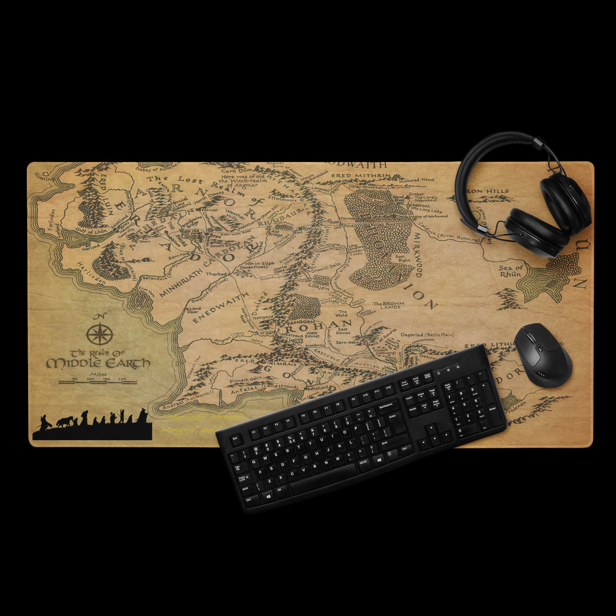 Premium Middleearth Explorations Mouse Pad Lord of the Rings Gaming Mousepad Office Desk Mat