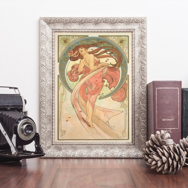 Estampes Art nouveau, Alphonse Mucha - Les arts : danse, affiche de collection beaux-arts