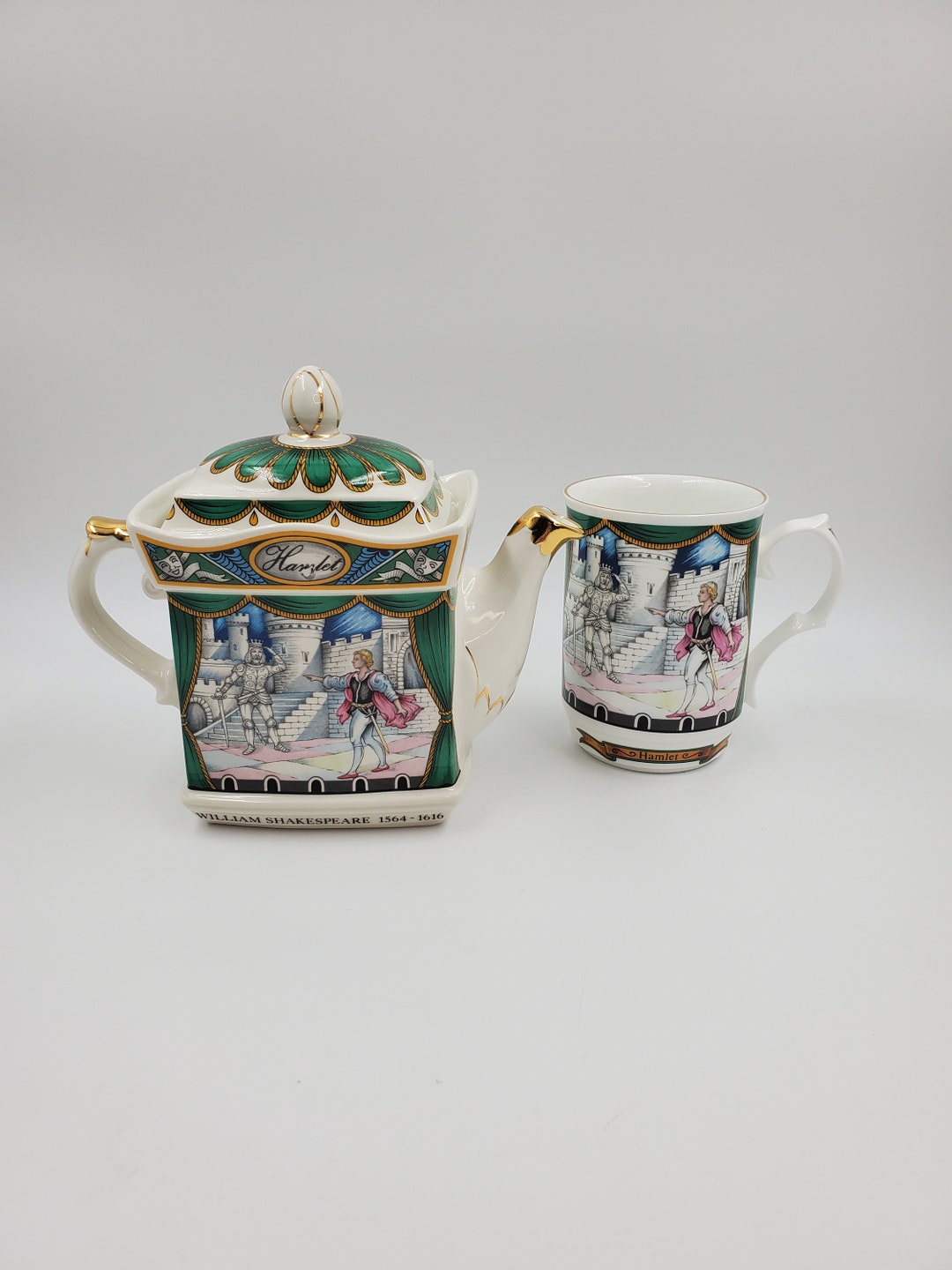 Vintage James Sadler Shakespeare's Hamlet Novelty Teapot With Mug