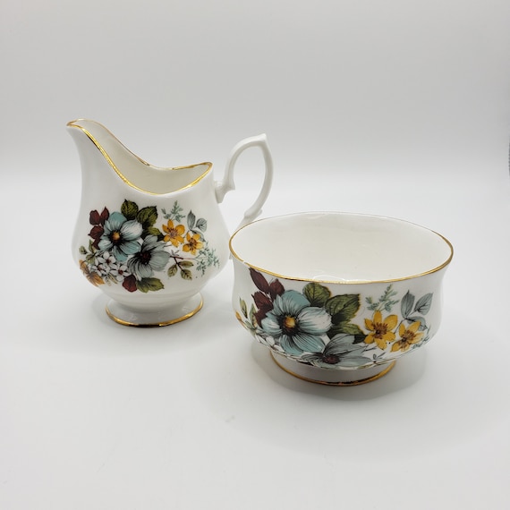 ブルーバード ファインボーンチャイナ クリーマー＆シュガーボウル