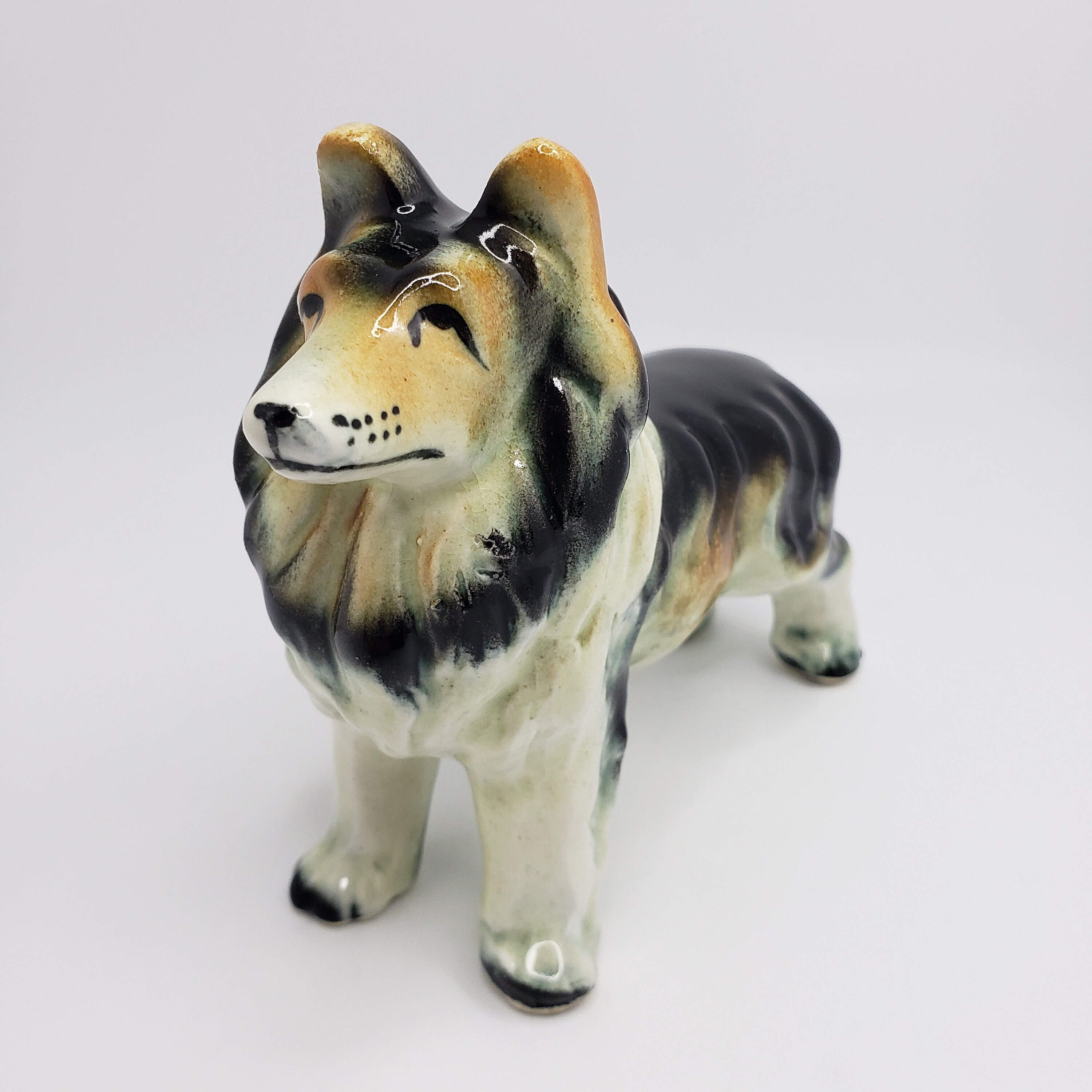 ヴィンテージ磁器製コリー犬の置物 - Etsy 日本