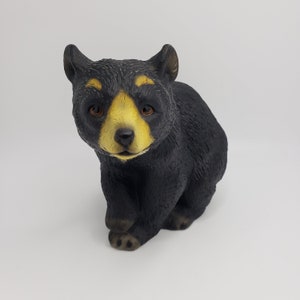 Ceramic Black Bear Cub Sculpture Figurine