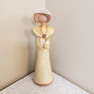 Mid Century Modern Swedish Ceramic Speckled Glazed Doll Figurine