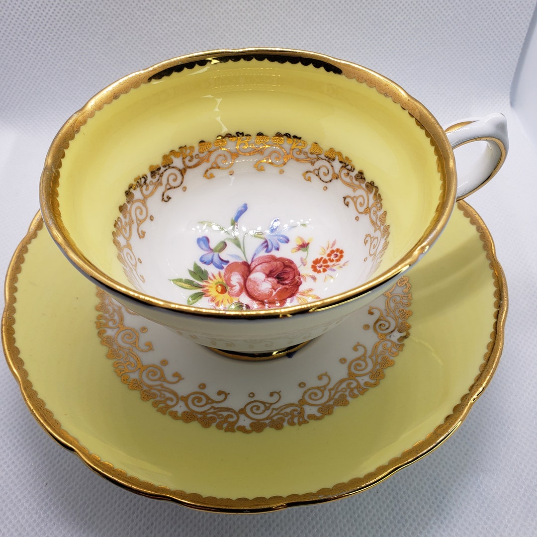 Grosvenor Bone China Teacup and Saucer Etsy