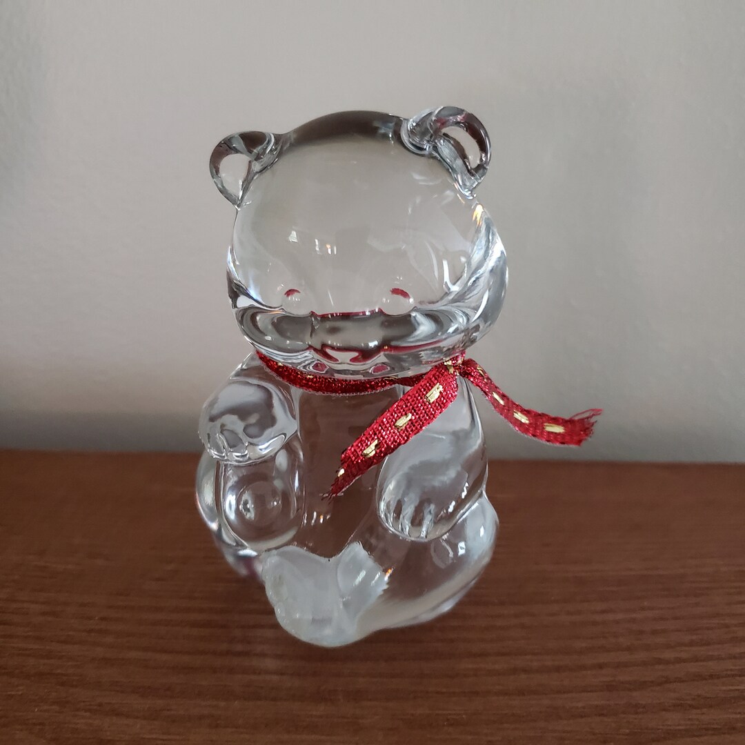 Crystal Art Glass Bear Paperweight Figurine Etsy