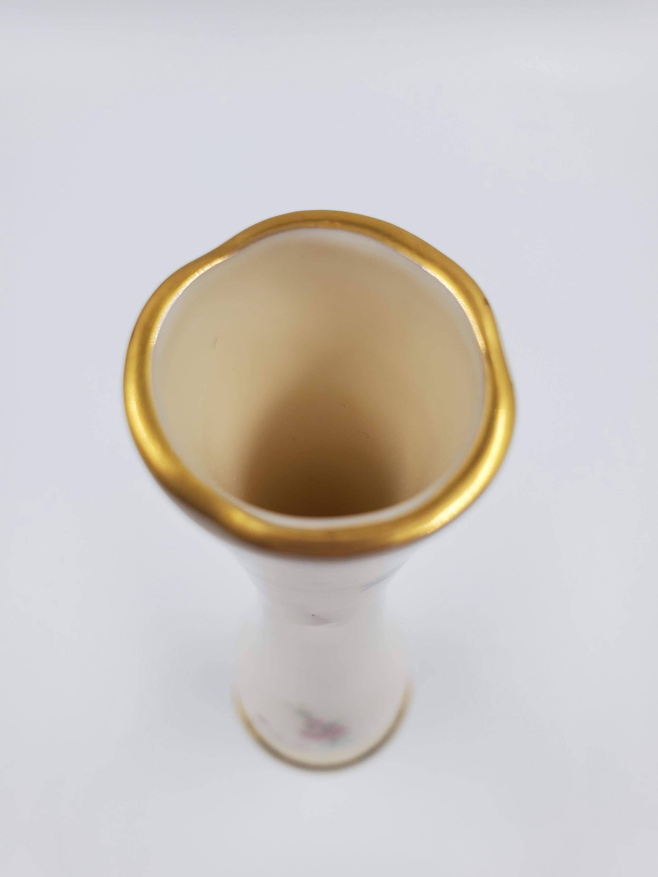 Lenox Floral Pattern Bud Vase With Gold Trim - Etsy