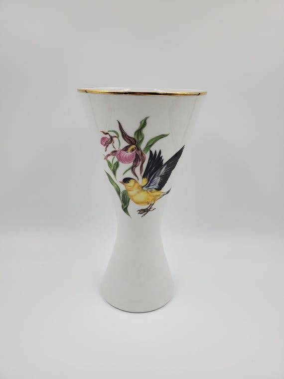 金色の花瓶 陶器製 花と鳥のデザイン 赤と金の火の鳥装飾陶器花瓶 