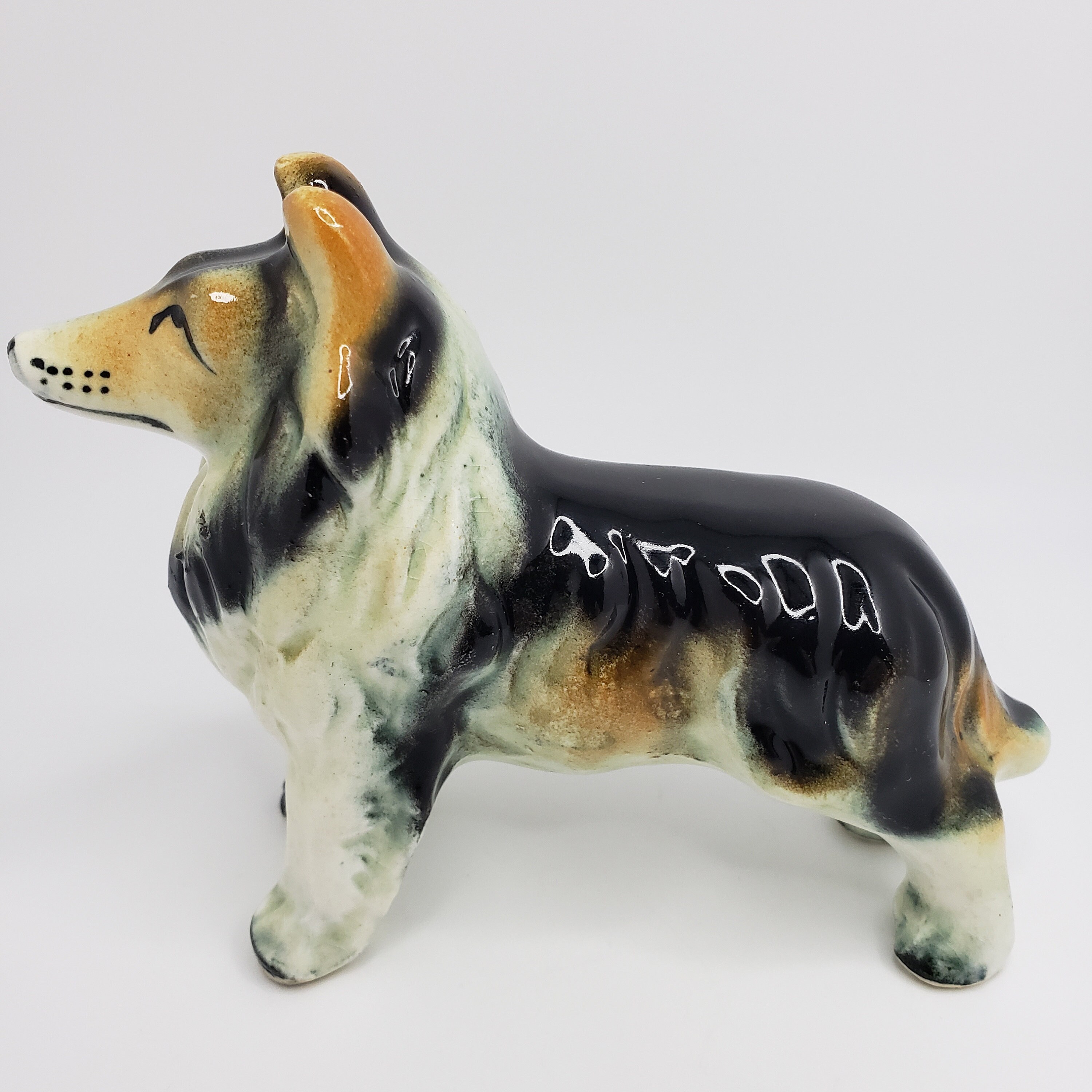 ヴィンテージ磁器製コリー犬の置物 - Etsy 日本