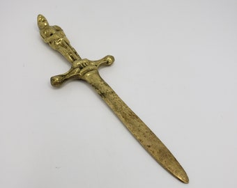 Brass Vintage Knight With Sword Letter Opener