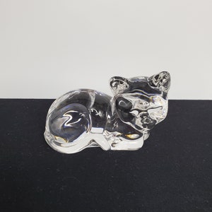 Princess House Crystal Glass Cat Paperweight Figurine