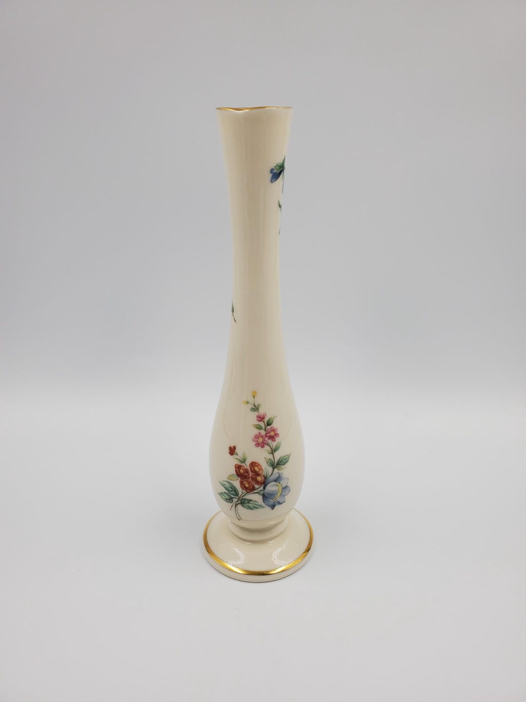 花瓶・フラワースタンド Lenox Tivoli Bud Vase 24K Gold Trim Lenox Floral Pattern Bud Vase With Gold Trim - Etsy