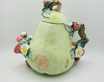 Heritage Mint Ltd. Collectable Ceramic Pear And Strawberries Teapot