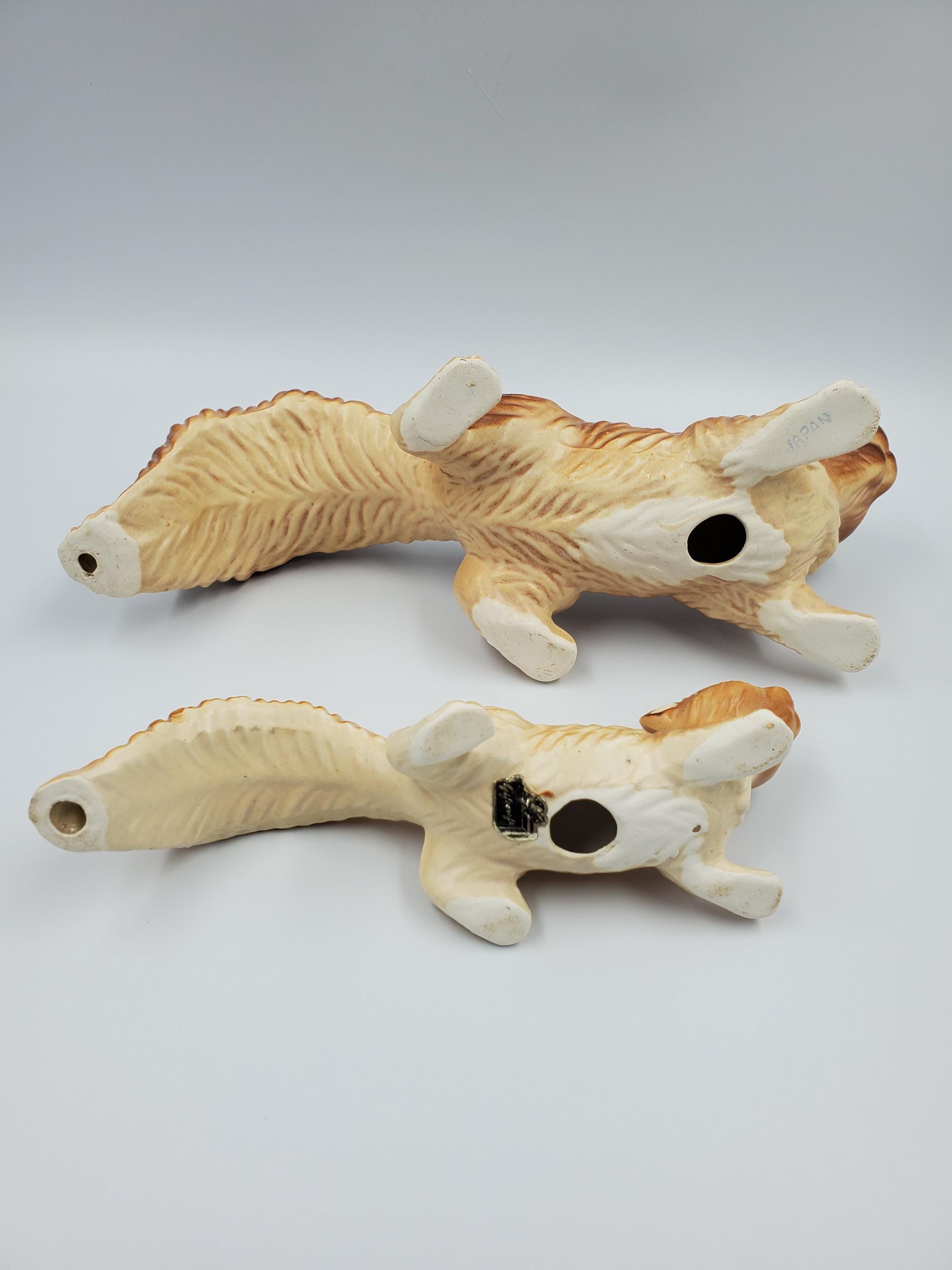 Vintage Giftcraft Squirrel Pair Mother and Baby Ceramic Figurines