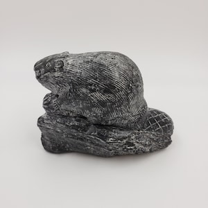 Wolf Original Hand Carved Soapstone Beaver Figurine