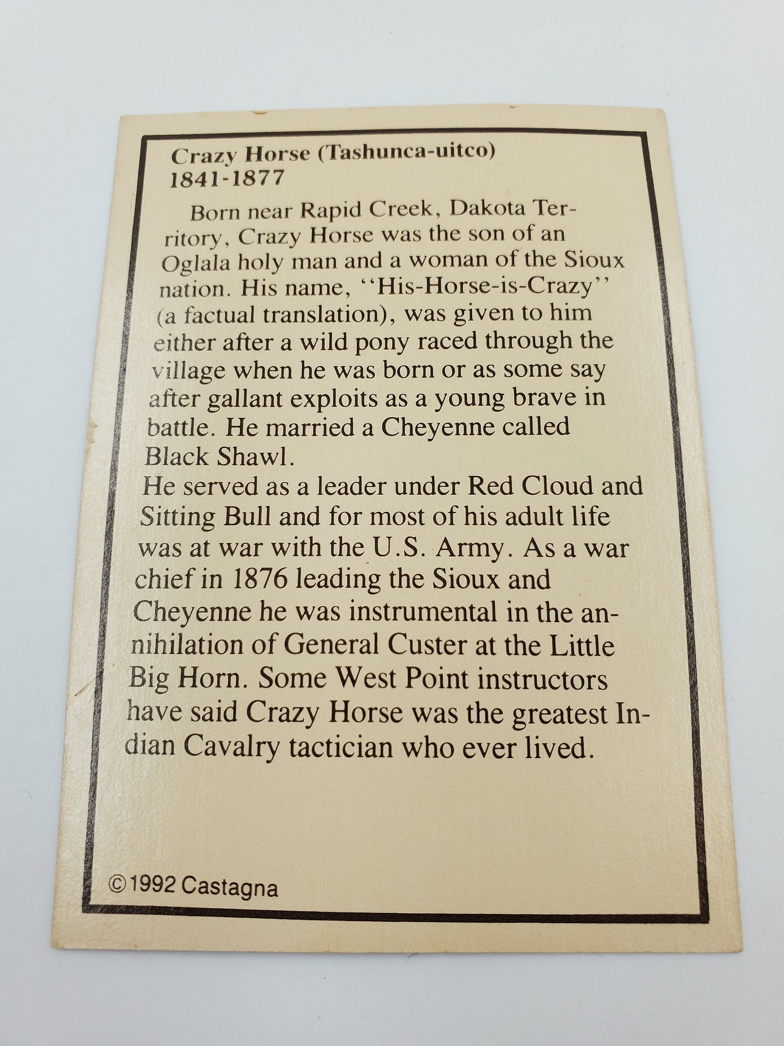 Castagna Collection African Rare Vintage Castagna Wild West Series Crazy Horse Collectable Figurine ...