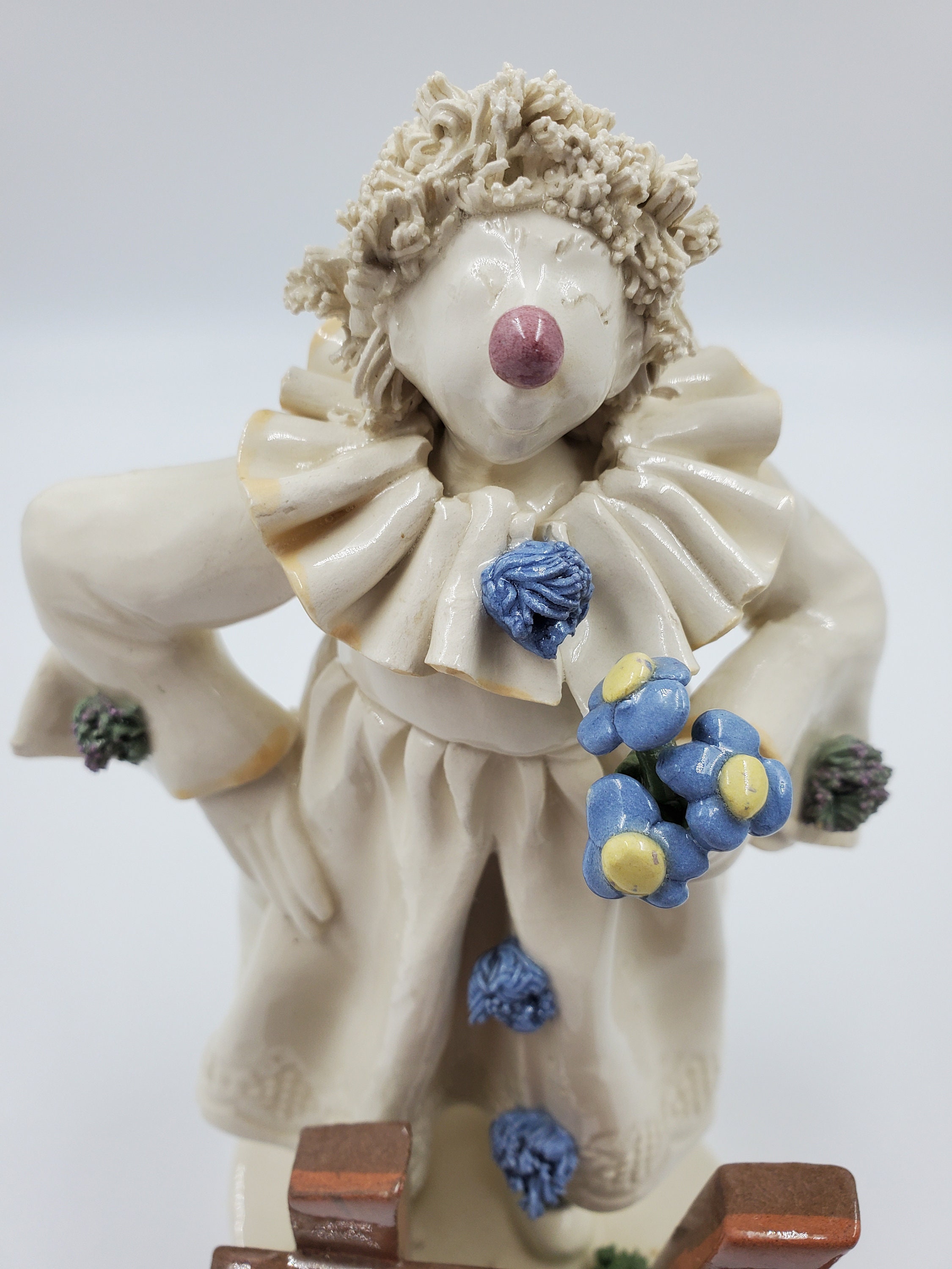 Rare Vintage Original Susan Meindl Pottery Harlequin Clown