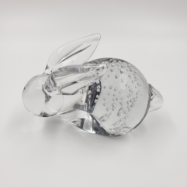 Vintage Glass Rabbit Paperweight Figurine - Etsy