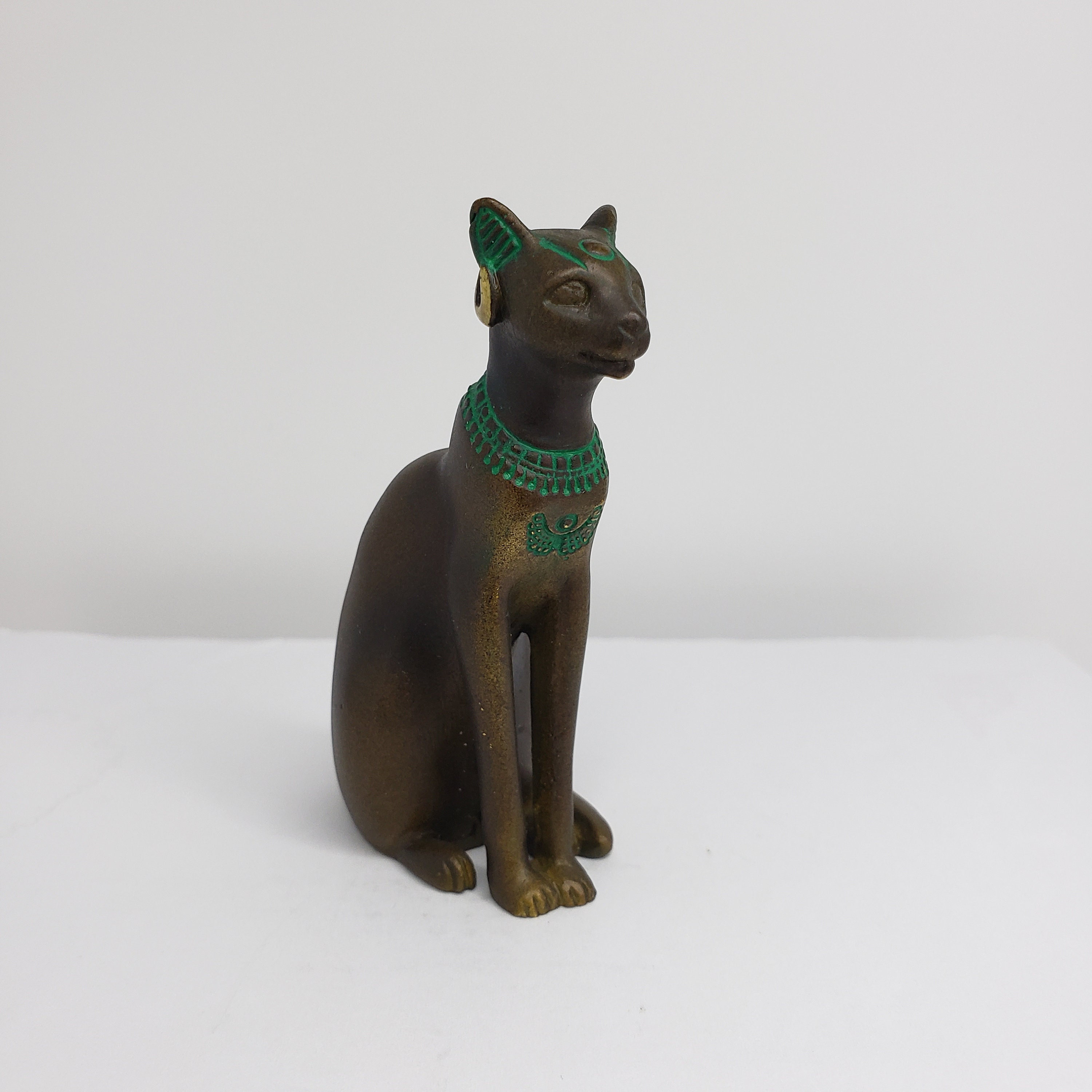 The Franklin Mint Curio Cabinet Metal Egyptian Cat Figurine - Etsy